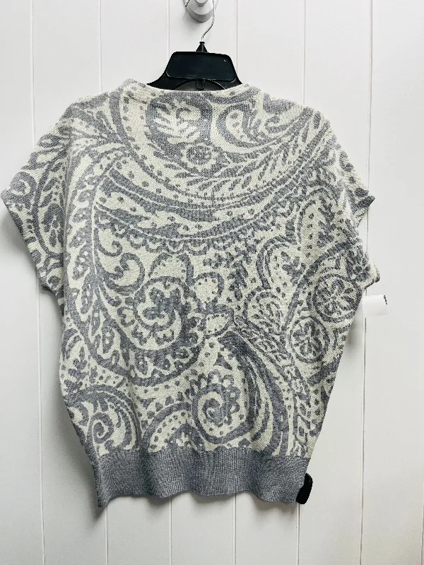 Sweater Short Sleeve By Cynthia Rowley In Grey & White, Size: Xs