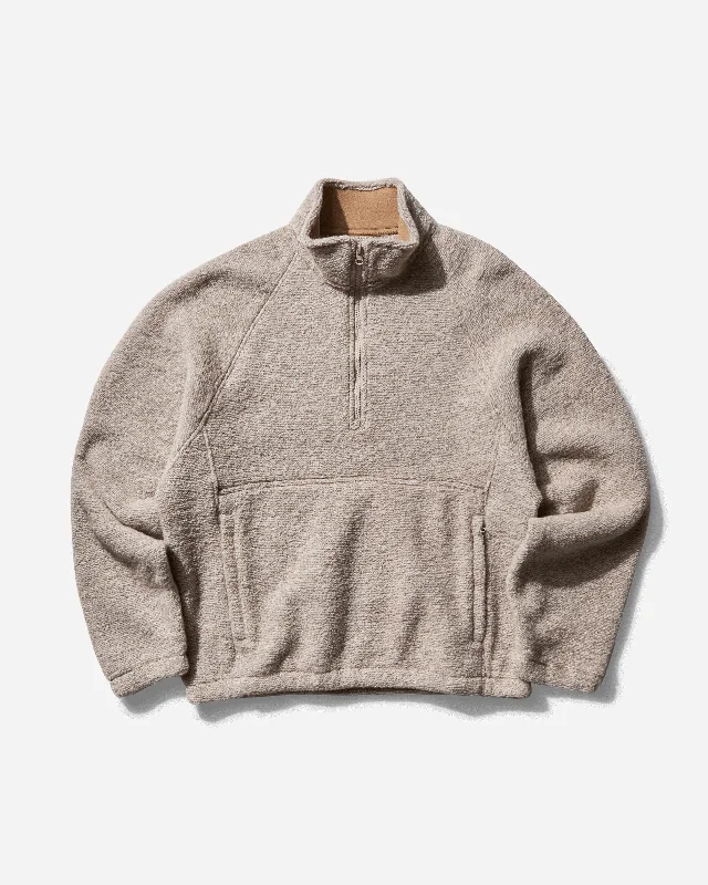 Men's Wool Blend Sherpa Mock Neck Sweater Tan