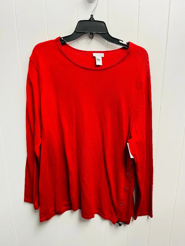 Sweater By J. Jill In Red, Size: 2x