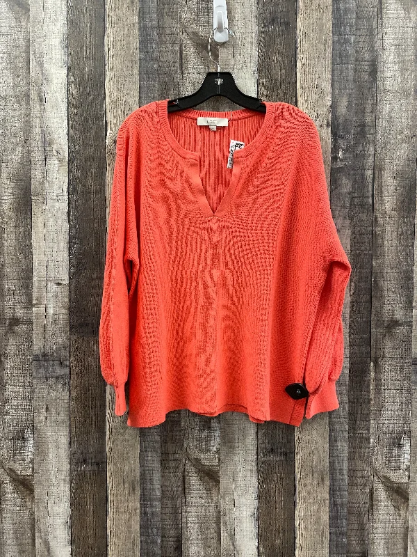 Sweater By Loft In Coral, Size: Xl