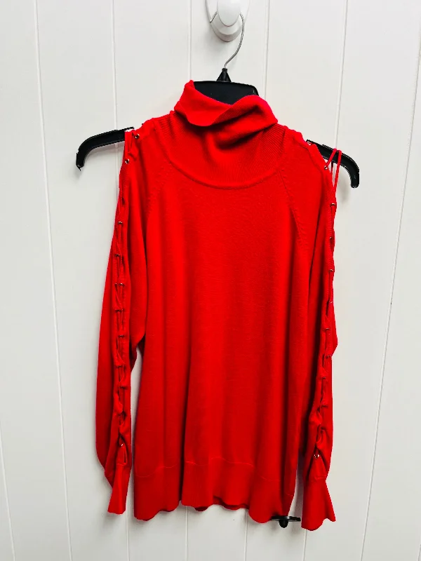 Sweater By Carmen By Carmen Marc Valvo In Red, Size: L