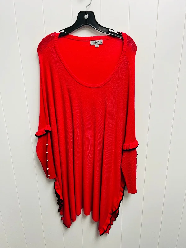 Sweater By Joseph A In Red, Size: L