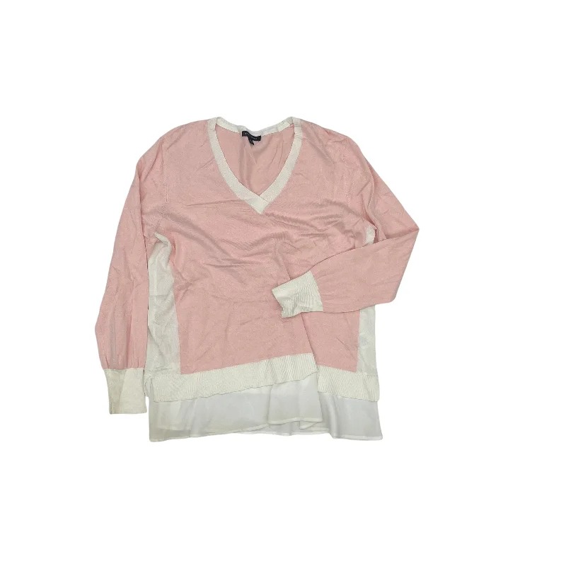 Sweater By Tommy Hilfiger In Pink & White, Size:Xl