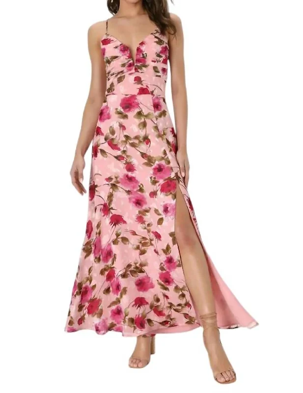 Floral Maxi Dress In Blush