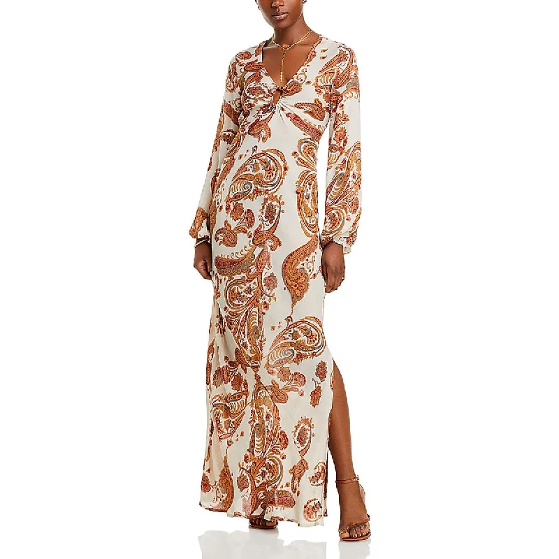 Santos Womens Georgette Paisley Maxi Dress