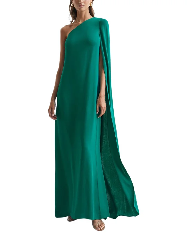 Reiss Nina Cape One Shoulder Maxi Dress