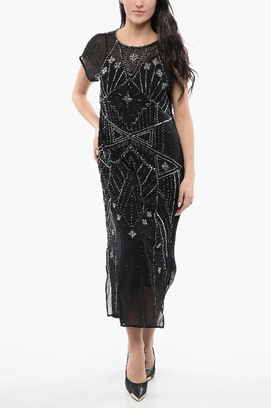 Allsaints Maxi Dress Etta Embellished With Beads