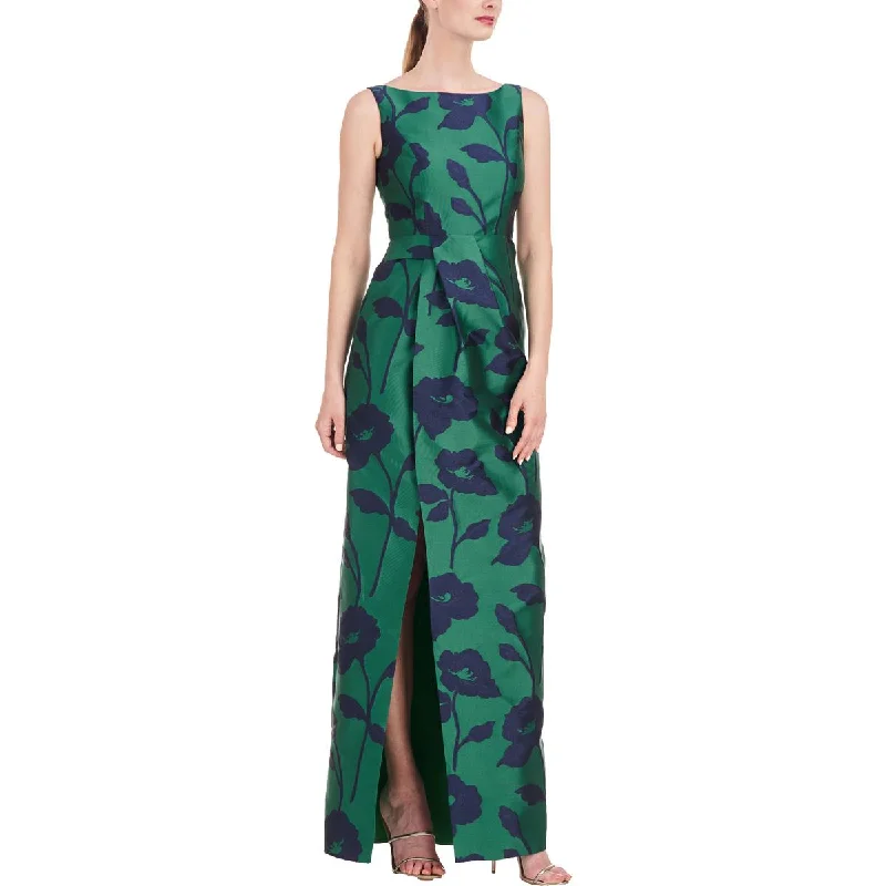 Womens Floral Print Maxi Evening Dress