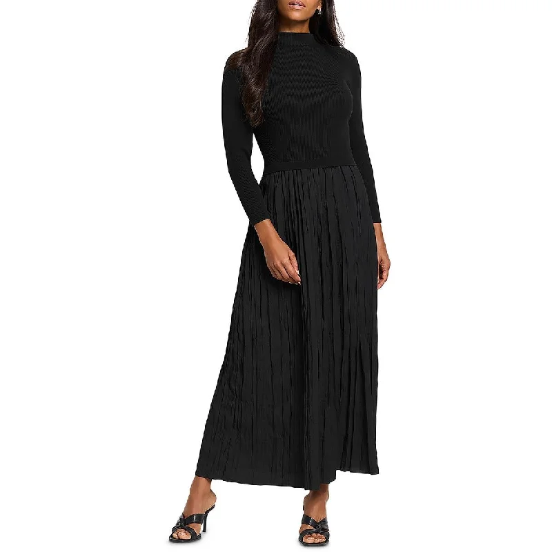 Womens Ribbed Casual Midi Dress