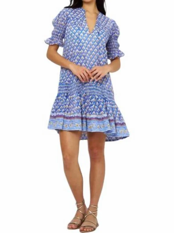 Smocked Drop Mini Dress In Clover