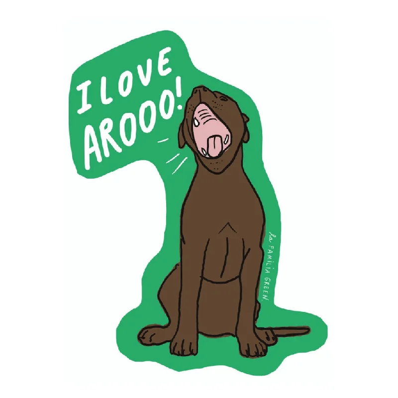 I Love Aroo Sticker from La Familia Green