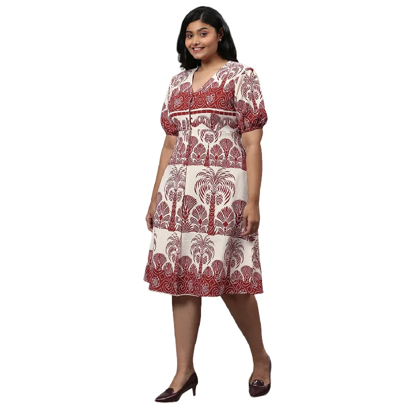 Women Printed Midi-length Dress