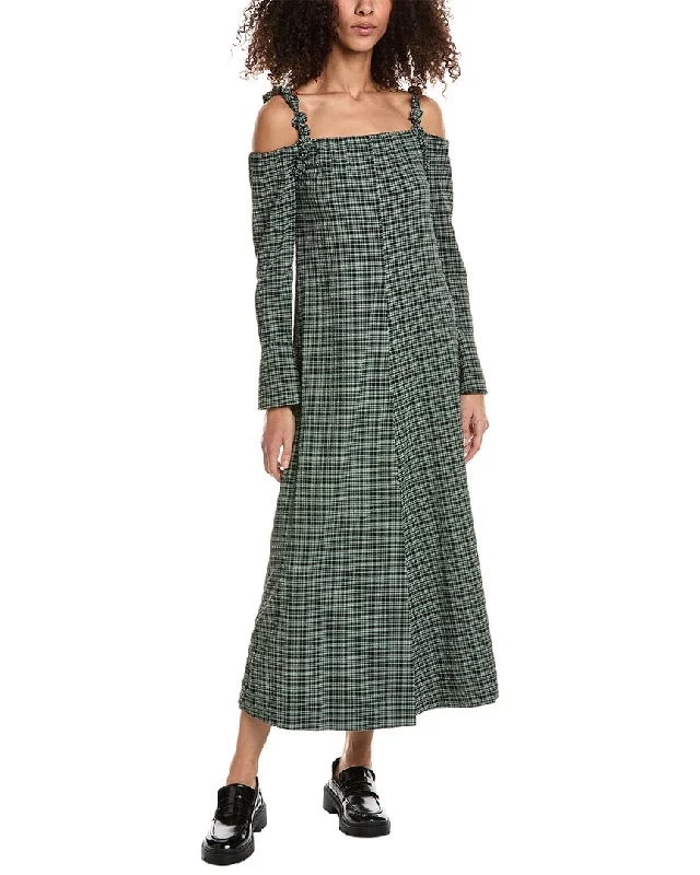 GANNI Seersucker Maxi Dress