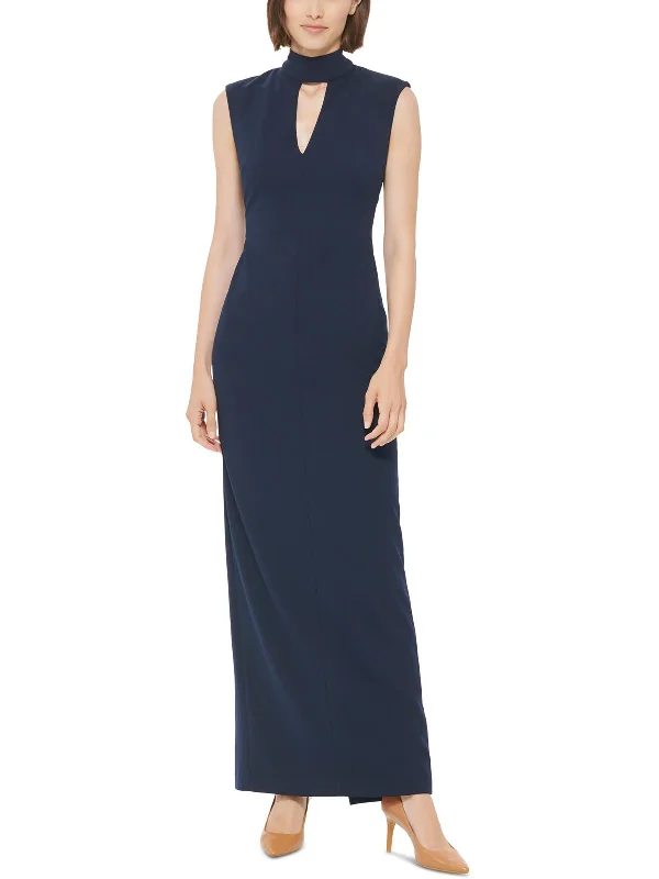 Womens Keyhole Neck Long Evening Dress