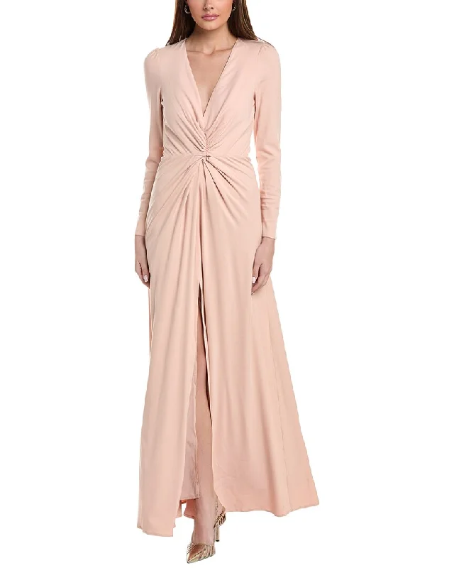 REVERIEE Ruched Front Maxi Dress