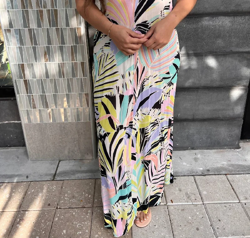 Rhea Halter Maxi Dress In Cancun