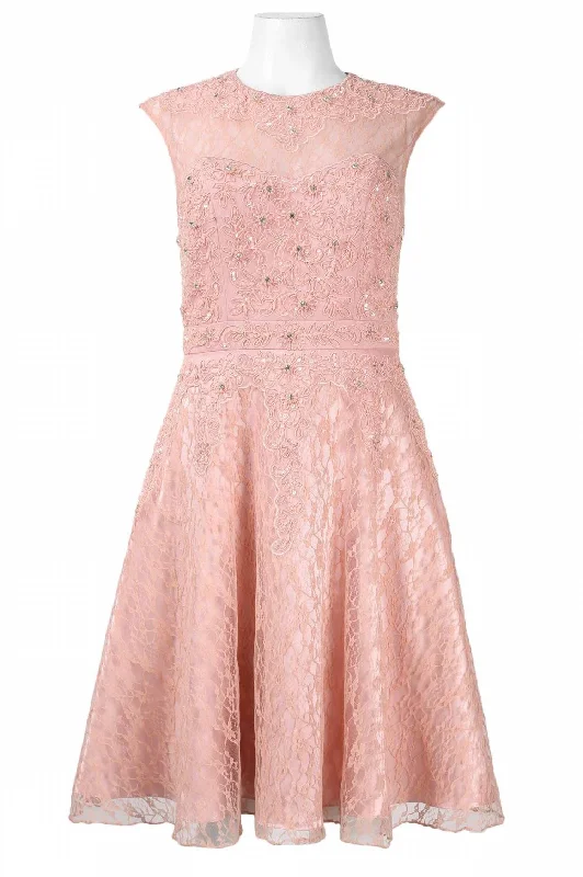 Cutout Back Floral Party Dress In Rose