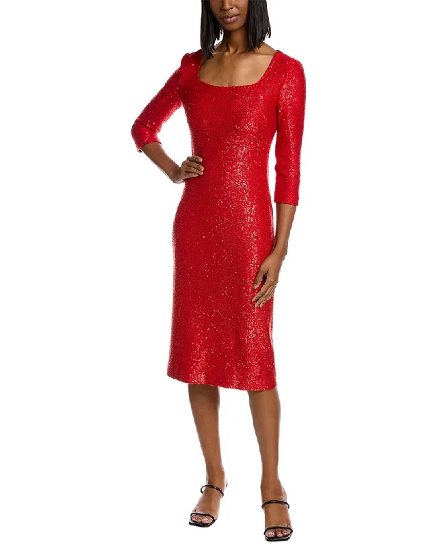 St. John Sequined Wool-Blend Evening Dress