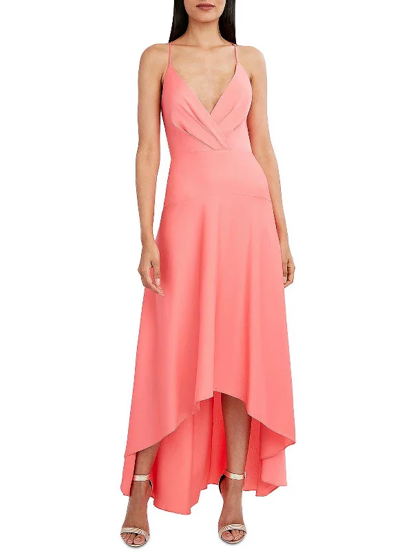 Womens Sleevelss Hi-Low Evening Dress