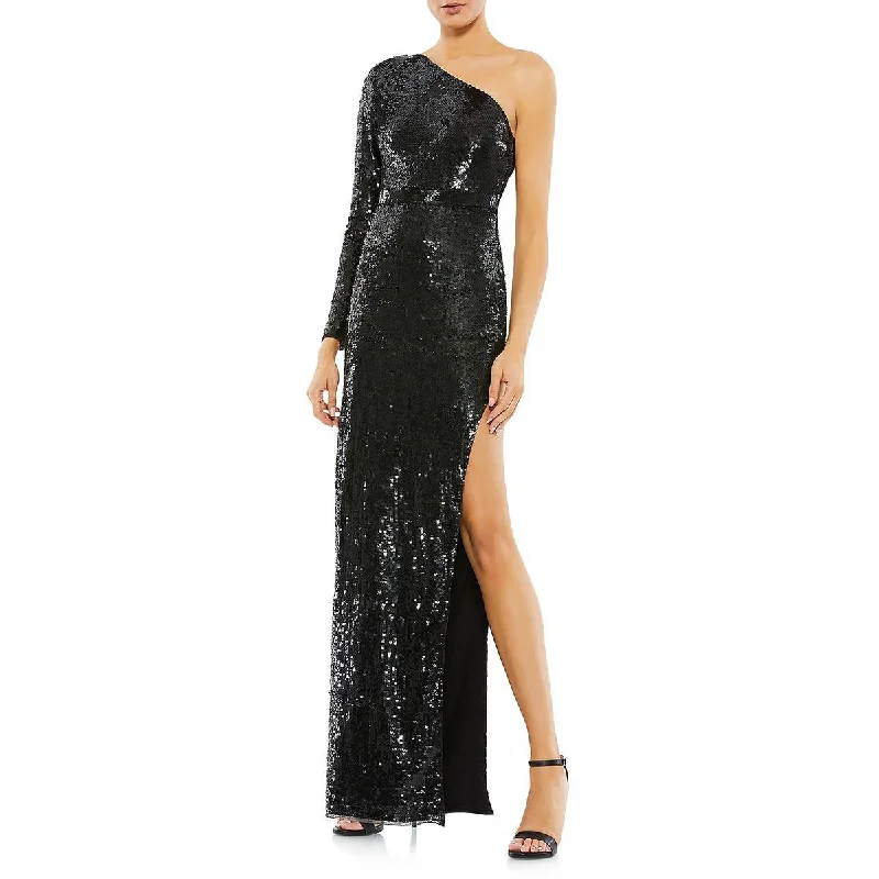 Womens Sequined Maxi Evening Dress