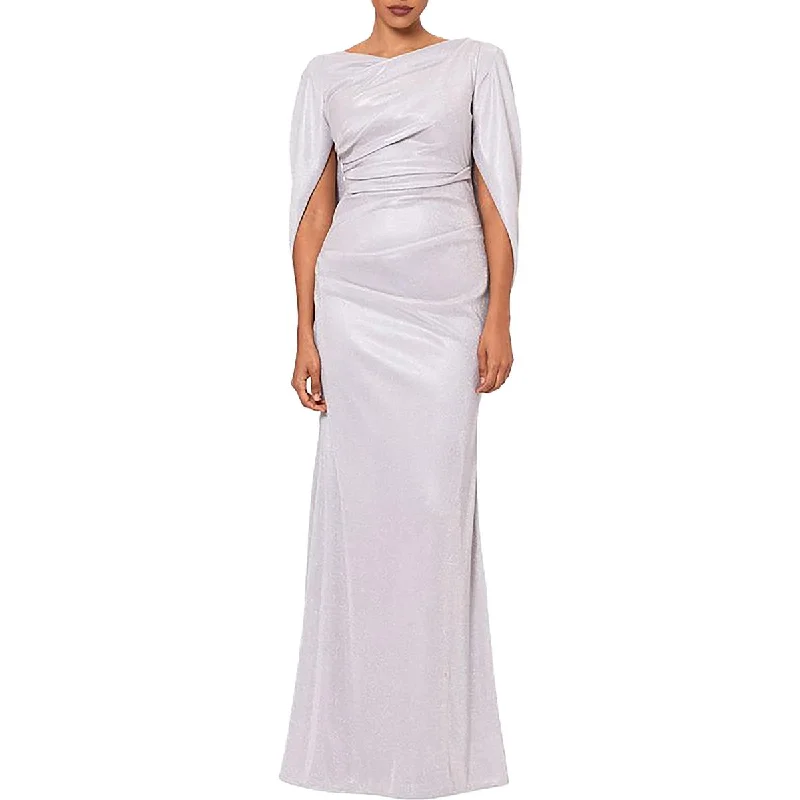 Womens Metallic Maxi Midi Dress