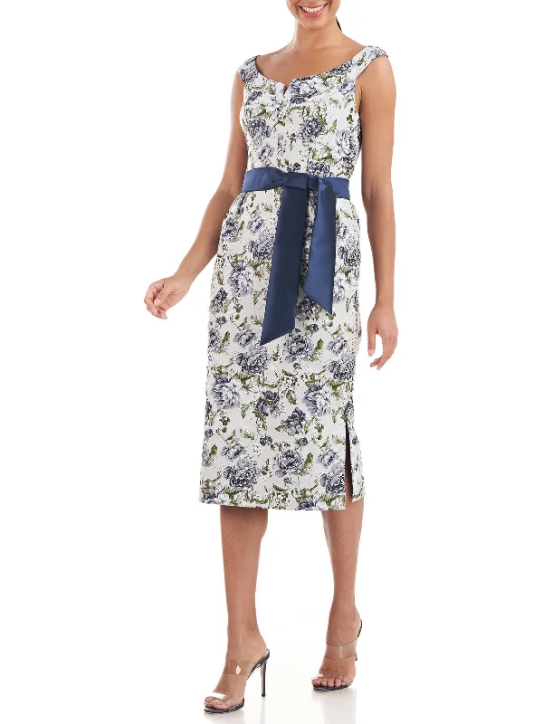 Millie Womens Floral Sheath Cocktail and Party Dress