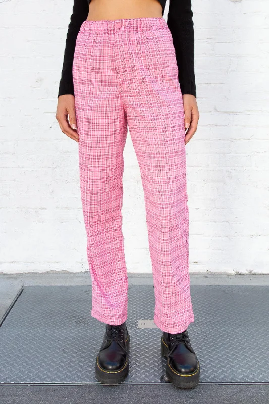 Bubblegum Pink and White Plaid