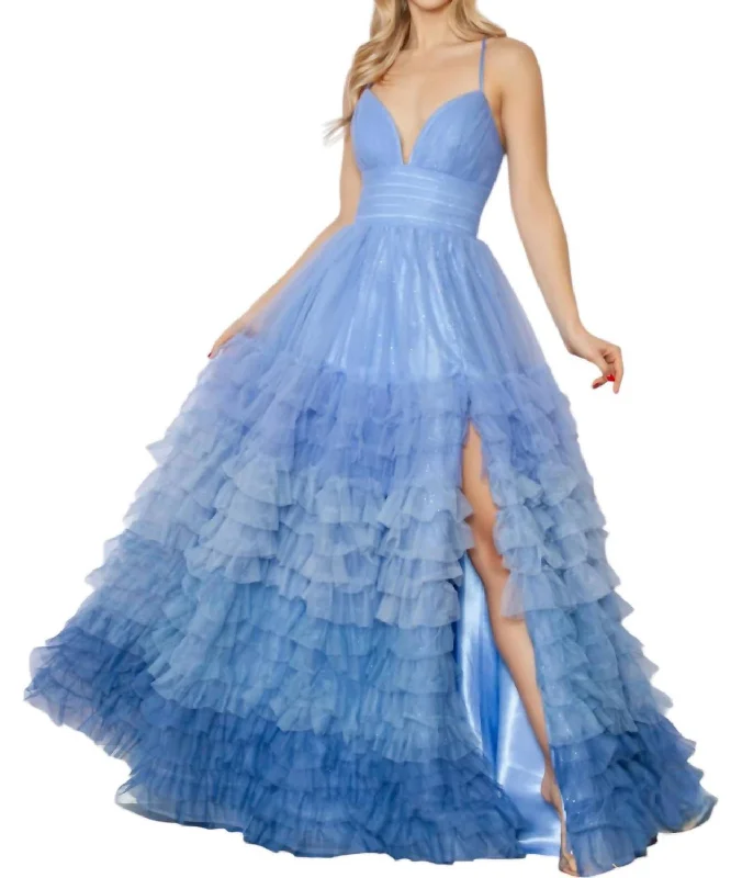 Prom Dress In Periwinkle Ombre