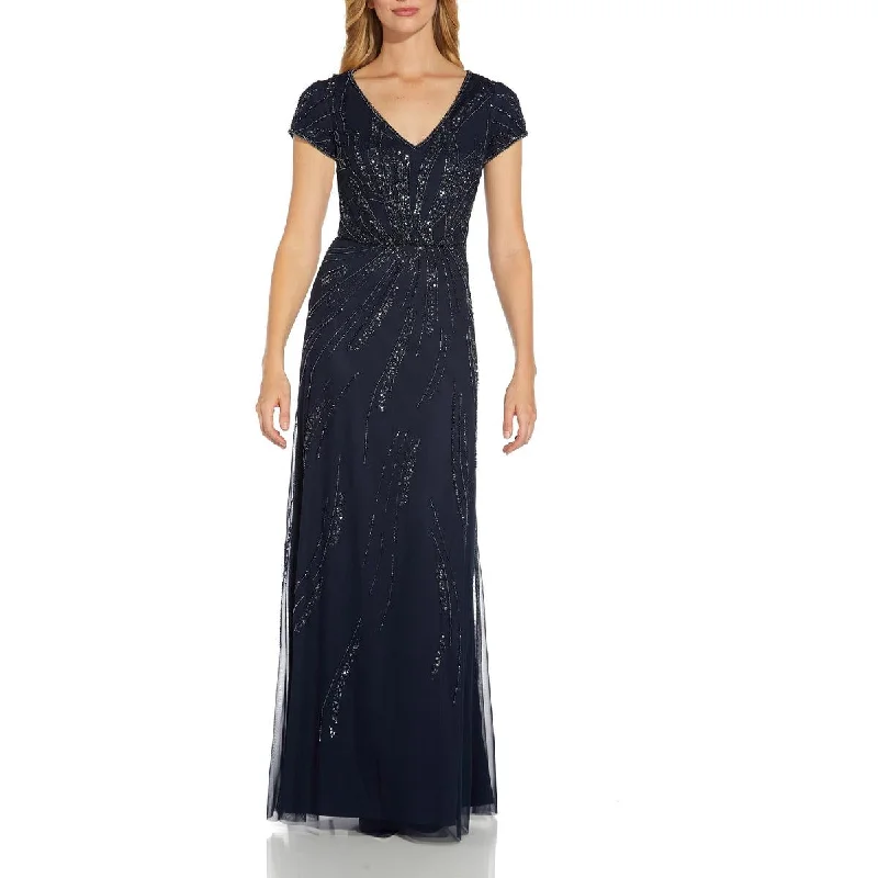 Womens Blouson Maxi Evening Dress