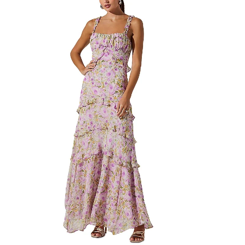 Womens Ruffles Tiered Maxi Dress