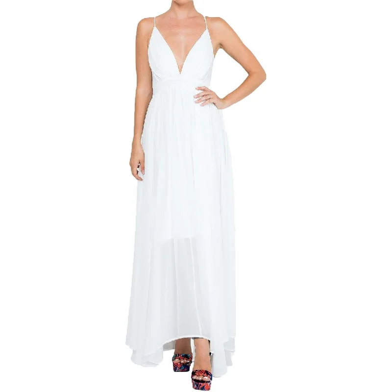 Womens Full Length V-Neck Maxi Dress