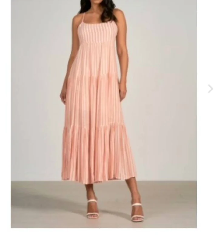 Maxi Dress In Coral Stripe