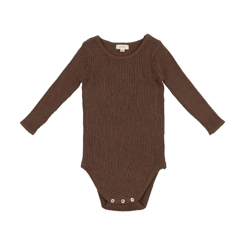 Lil Legs Knit Crewneck Onesie - Brown