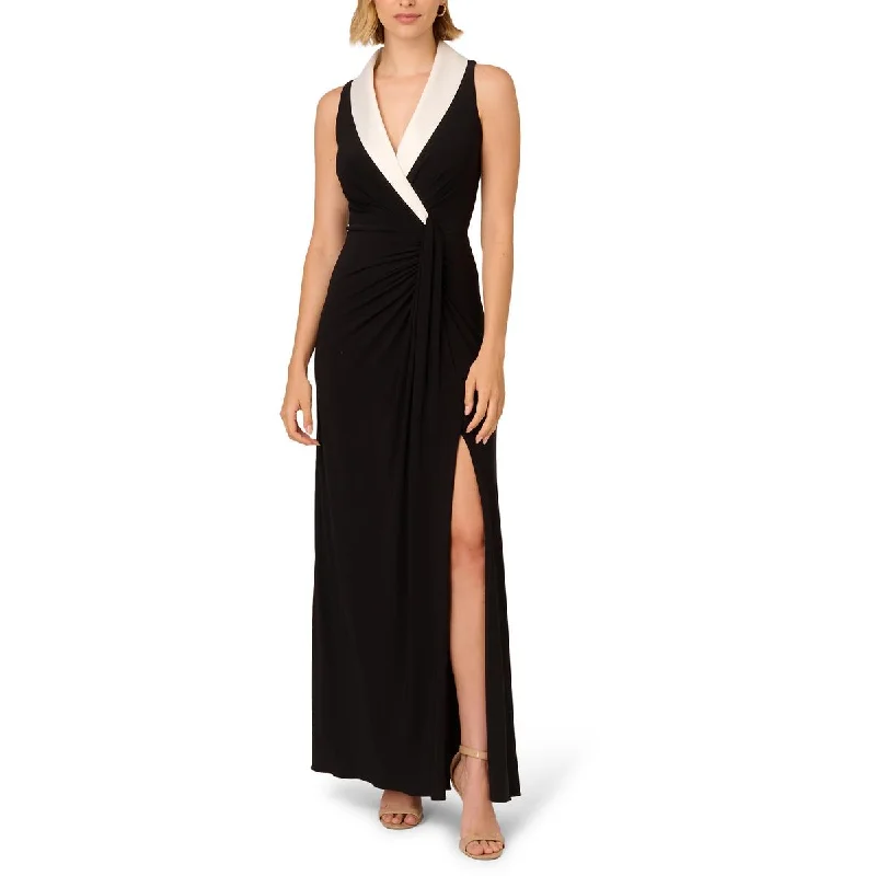 Womens Shawl Collar Maxi Dress