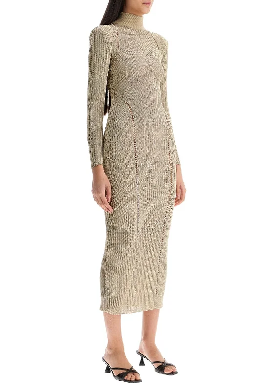 Self Portrait Maxi Lurex Knit Dress In