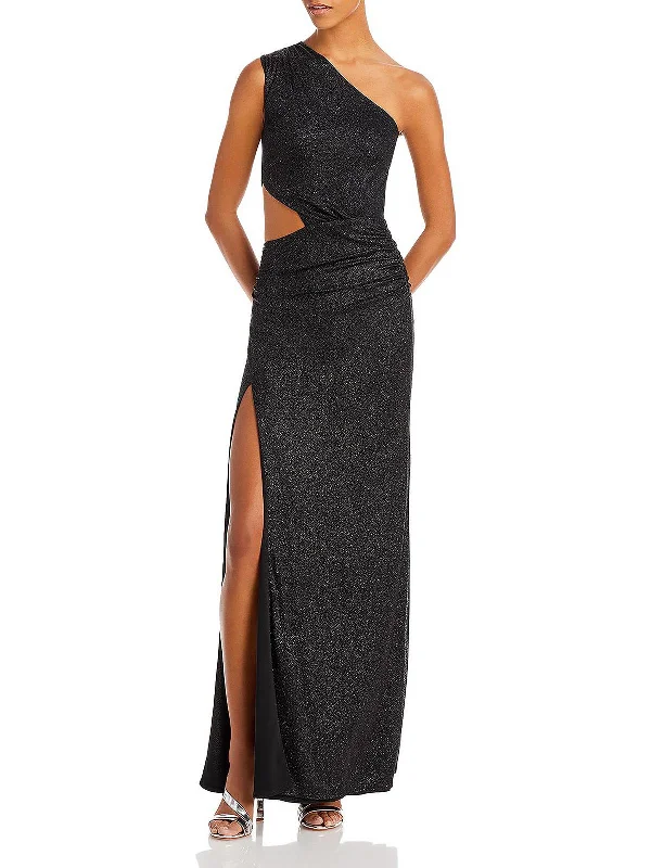 Damari Womens Cut Out Glitter Evening Dress