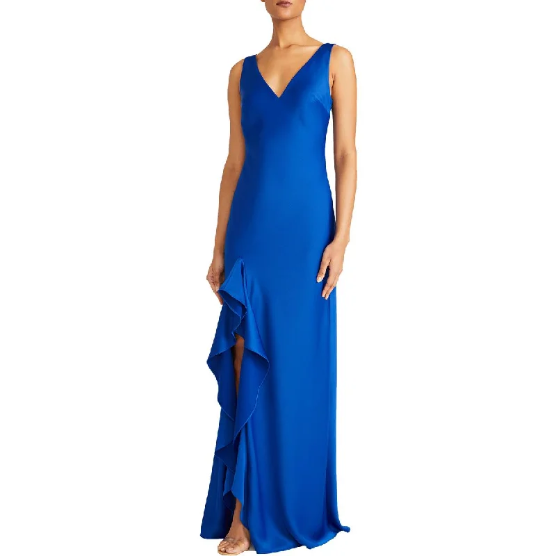 Womens Split Hem Full Length Evening Dress