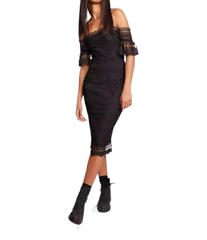 Mariah Midi Dress In Black