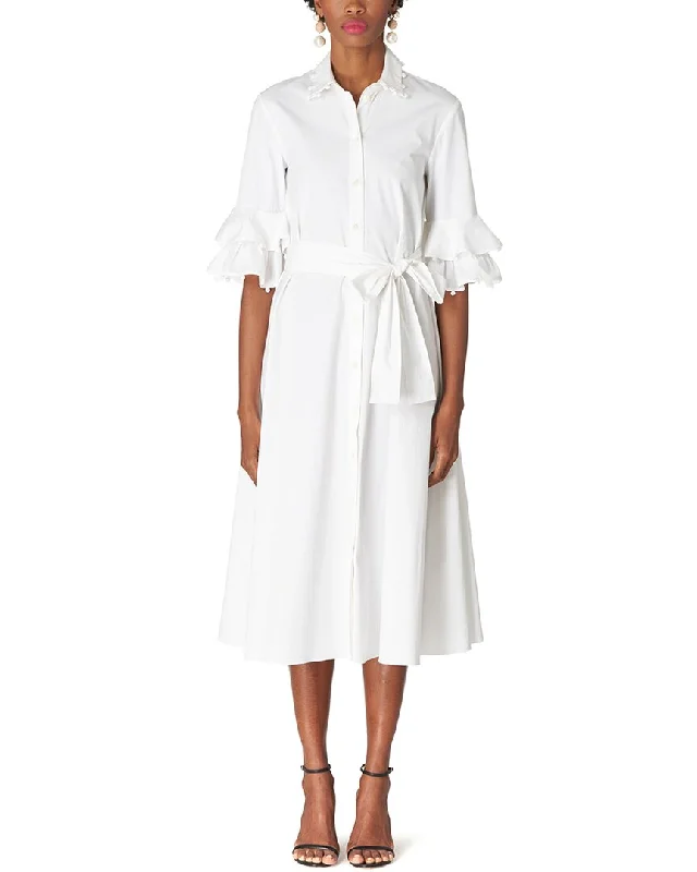 Carolina Herrera Elbow Sleeve Midi Shirtdress