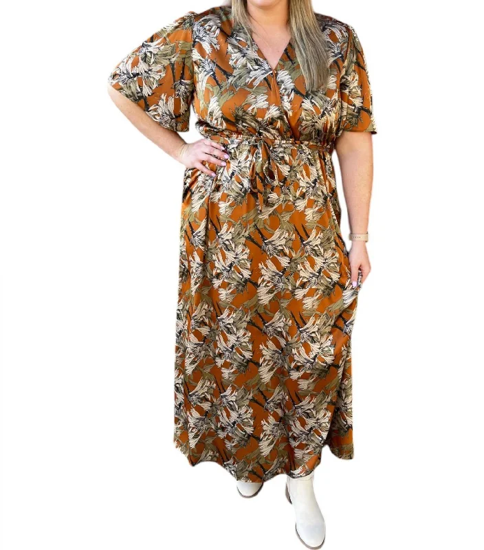 Autumn Maxi Dress In Caramel