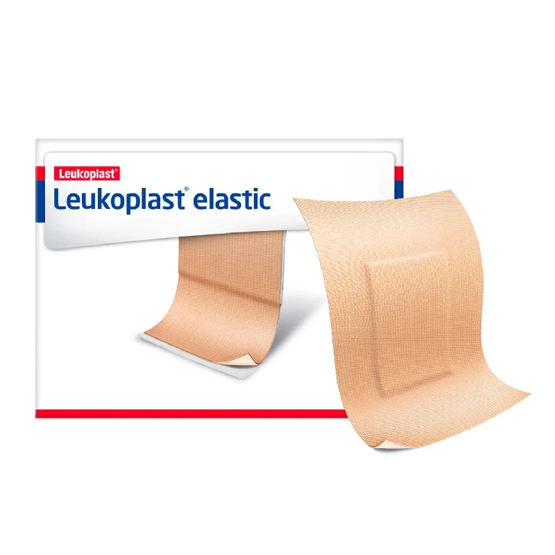 Leukoplast Elastic Fabric Adhesive Latex Free Bandages Patch Bulk 4" x 2.75" (12 Boxes/ 50 in Box)