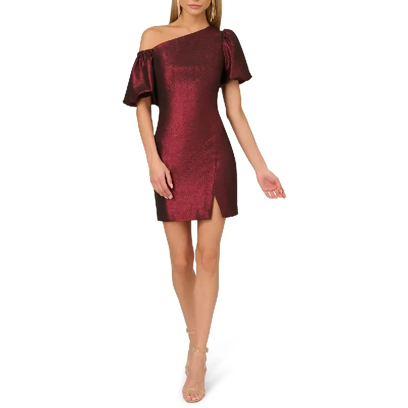 Womens Metallic Jacquard Cocktail And Party Dress