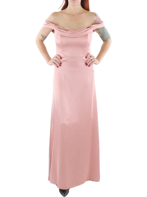 Womens Off-The-Shoulder Long Evening Dress