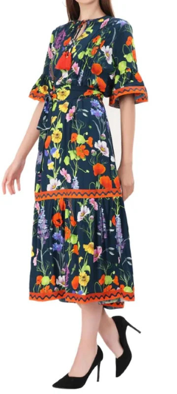 Ascot Maxi Dress In Mid Garden