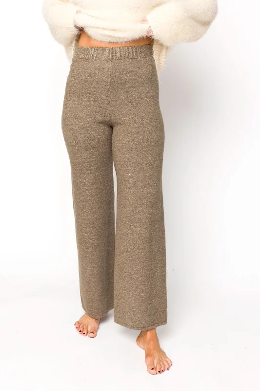 Owen Straight Leg Knit Pants in Field Grey - Bump Friendly