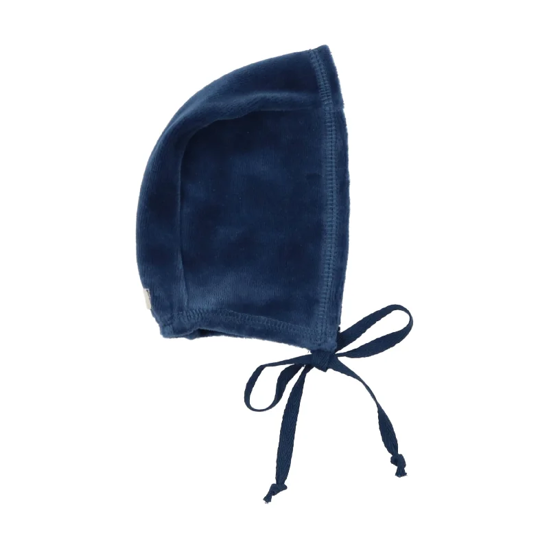 Lil Legs Classic Velour Bonnet - Mid Blue