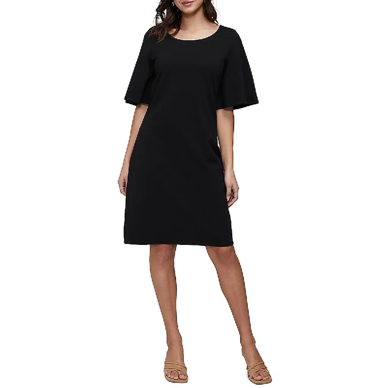 Womens Above Knee Boat Neck Mini Dress