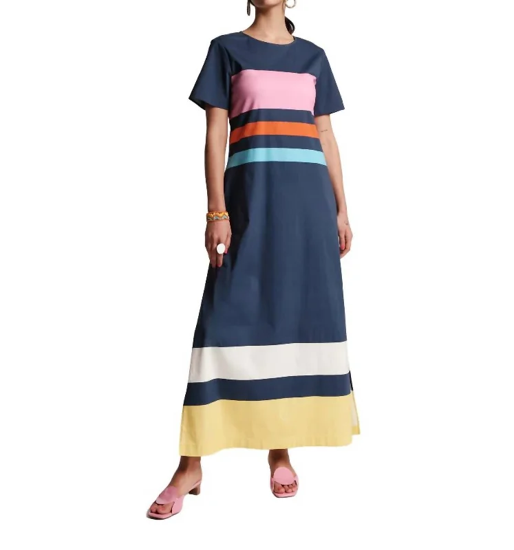 Vivi Maxi Dress In Navy Multi