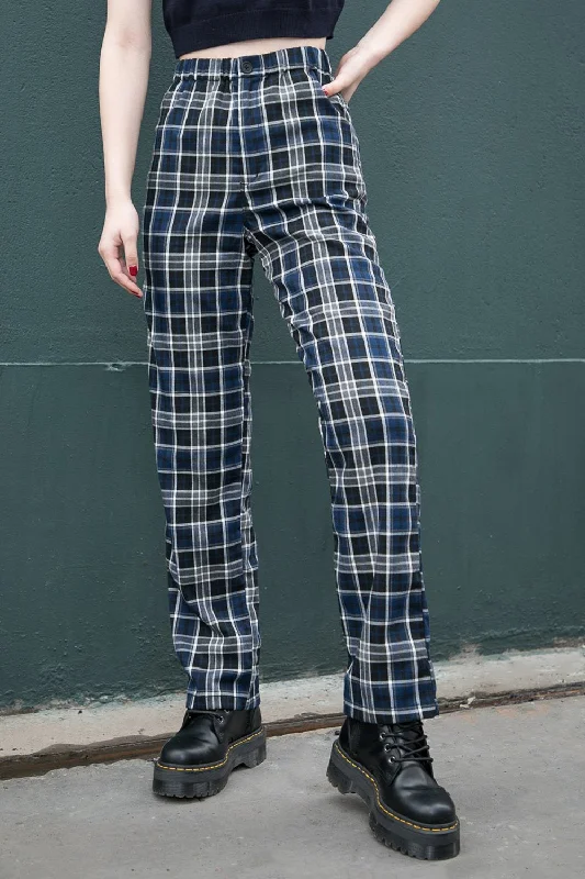 Dark Blue Black and Grey Plaid