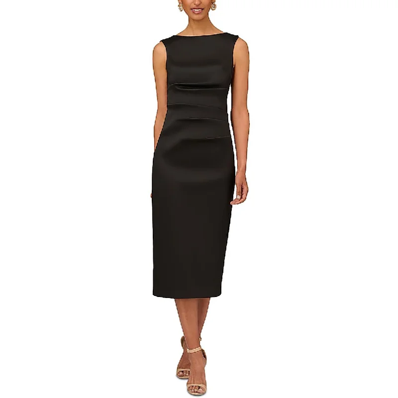 Womens V-Back Midi Cocktail And Party Dress